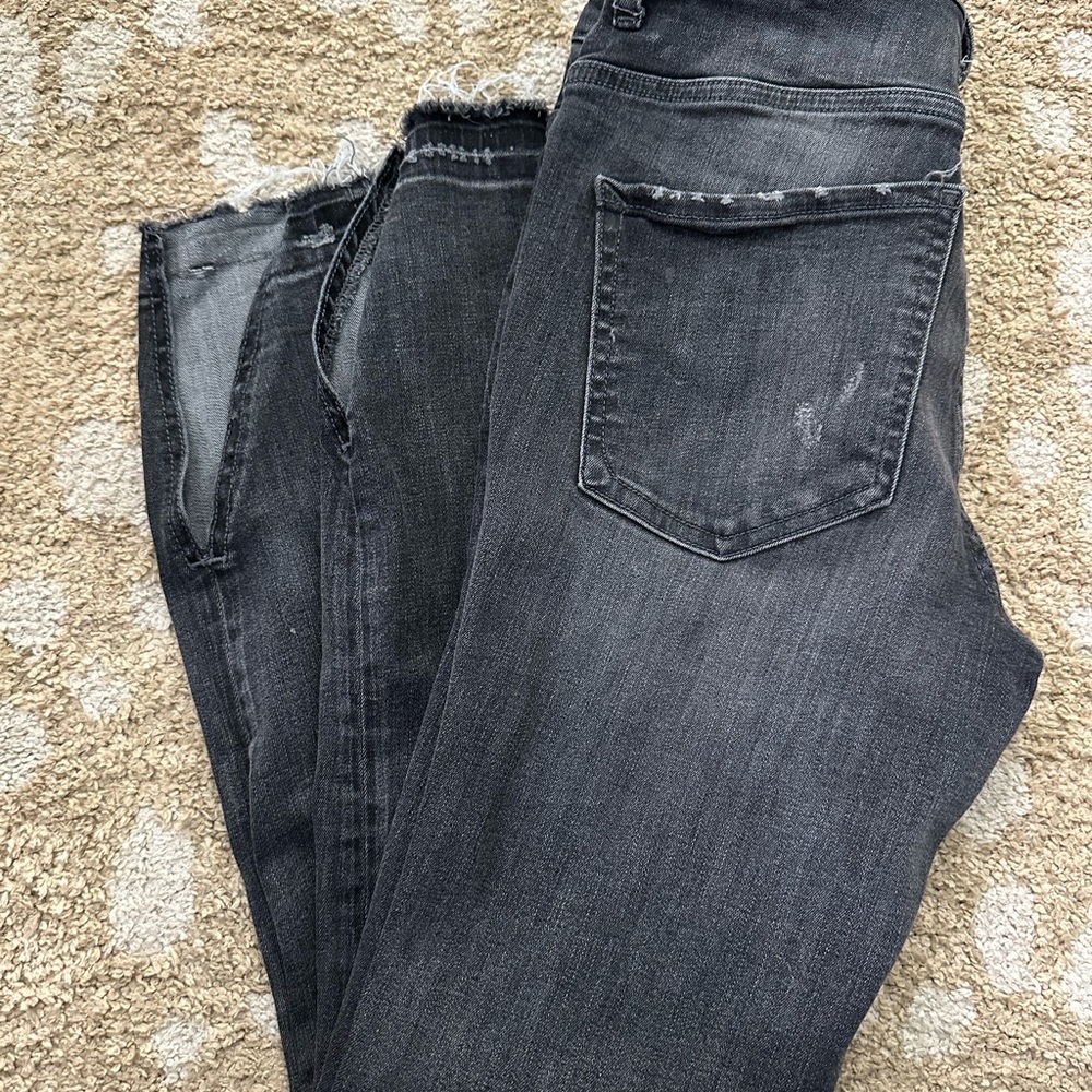 Express Dark Gray Straight Leg Jeans